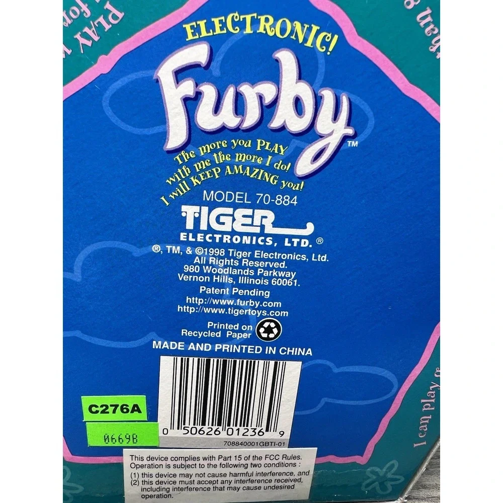 1998 Furby Special Limited Edition Spring Lavender Purple White NIB Sealed VTG